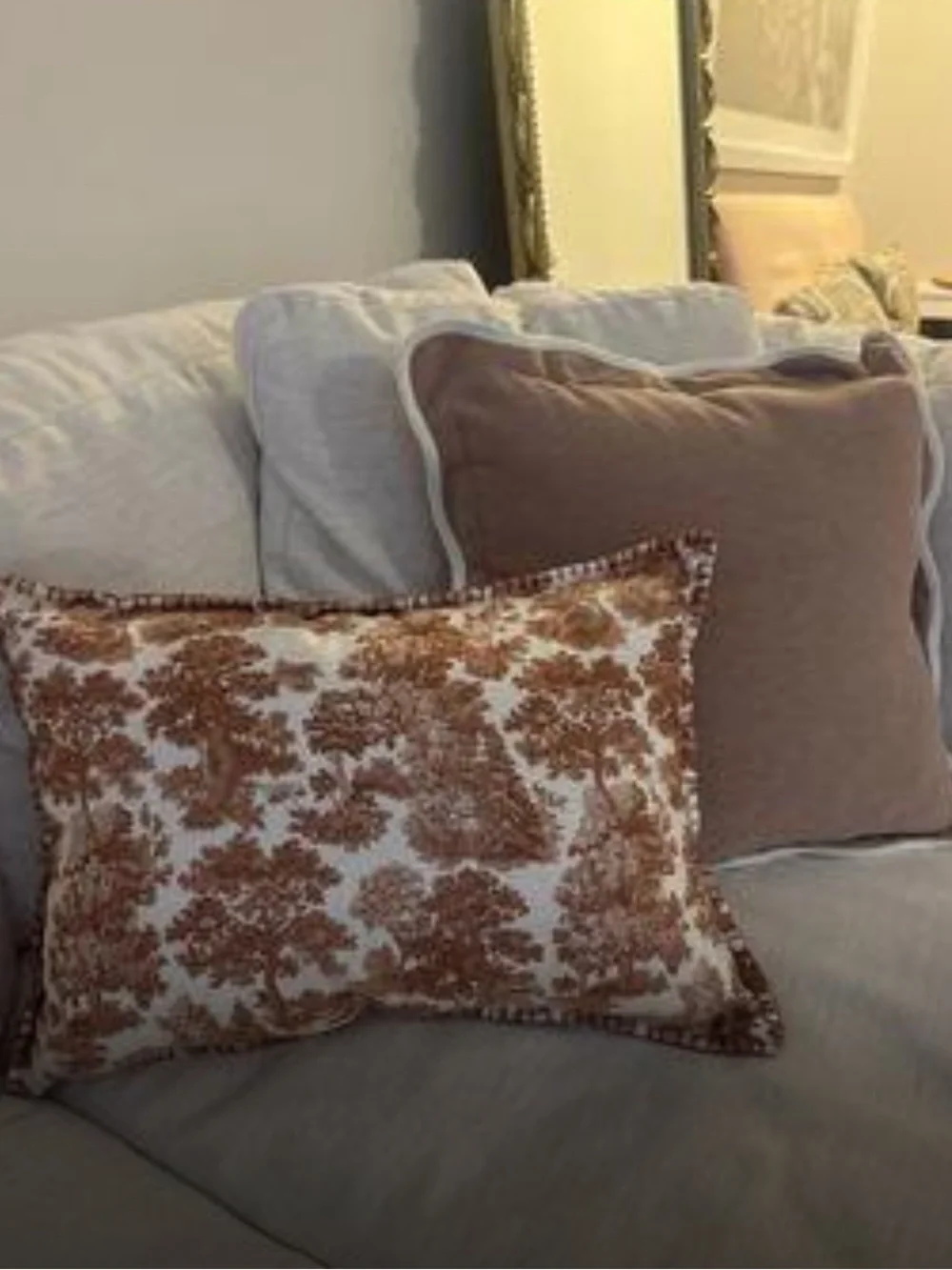 My Texas House Halloween Forest Toile Rust Oblong Decorative Pillow, 14